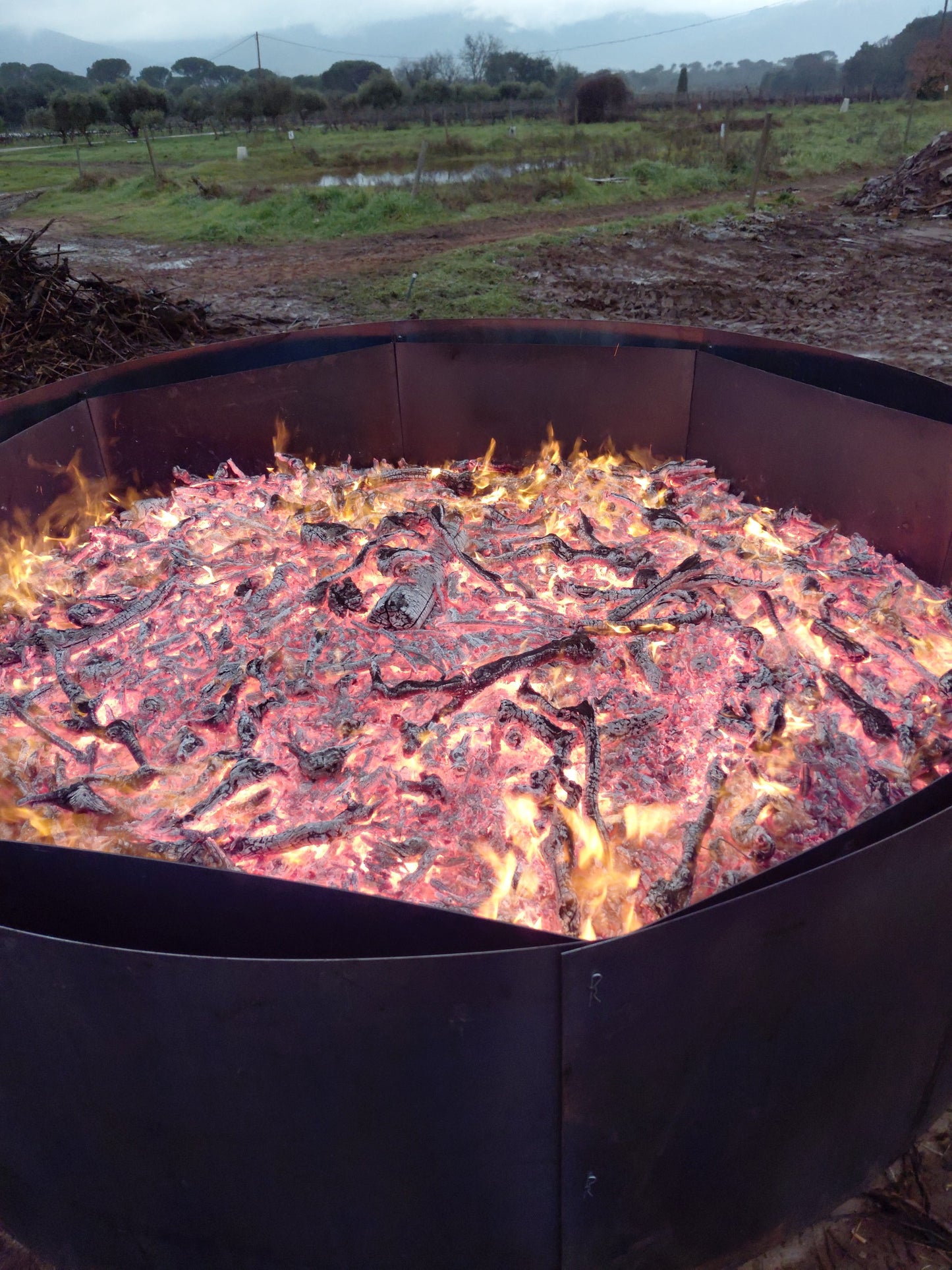 Pyrolyseur Octopus – “flame cap kiln” pour production cadencée de biochar