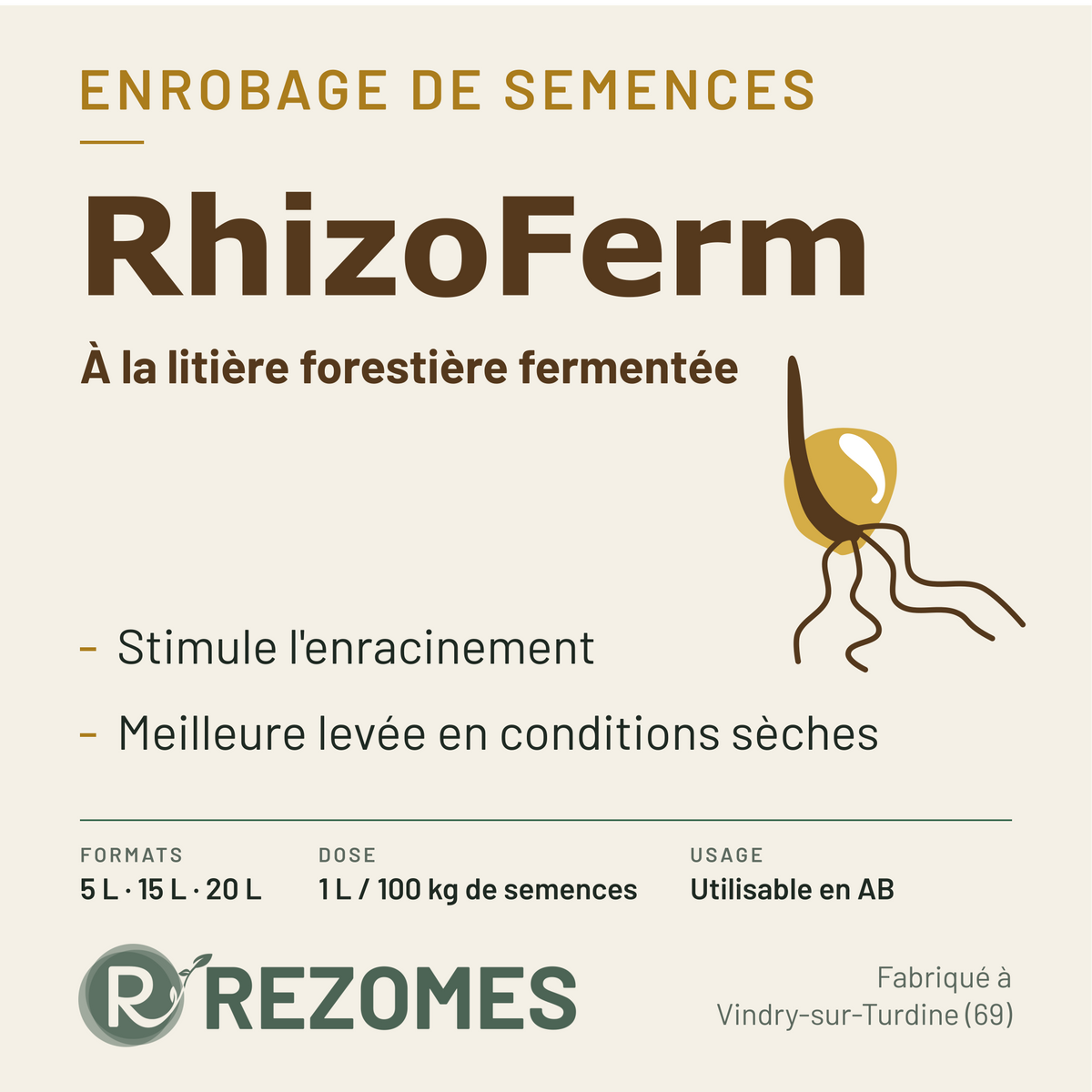RhizoFerm - Enrobage de semences à la LiFoFer