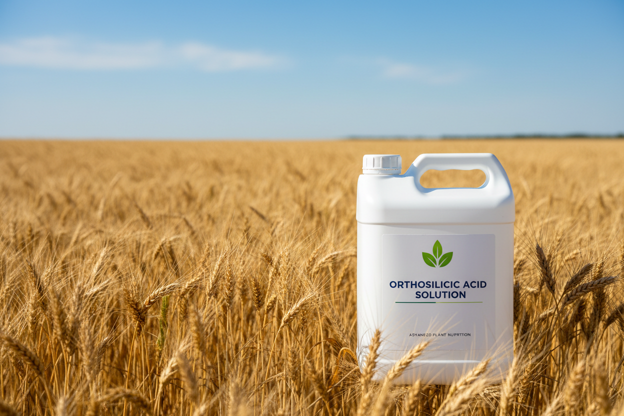 Bidon blanc acide ortho-silicique en grande culture